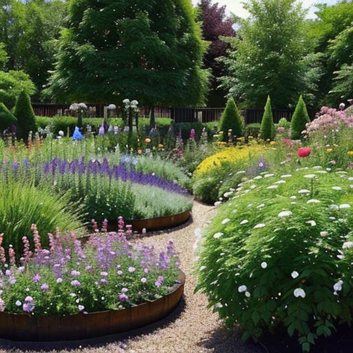 Sensory garden, Nepeta plant, Fragrant foliage, Tranquil retreat, Perennial herb