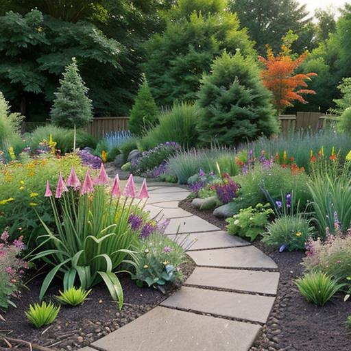 Perennial Rain Garden, Garden Design, Native Plants, Water Conservation, Sustainable Landscaping