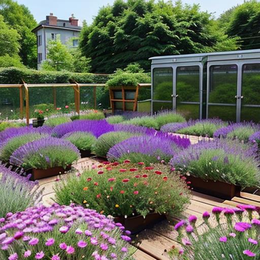 Perennial Flowers, Rooftop Gardens, Aquaponic Systems, Sustainable Beauty, Urban Landscapes